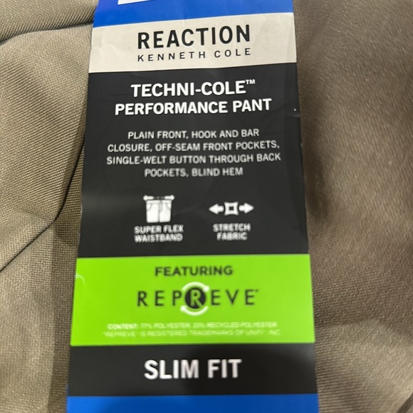 NWT Kenneth Cole Reaction Men’s Techni-cole Performance Dressing Pant - Picture 7 of 9
